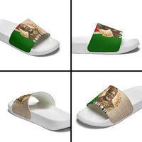 Jomo Kenyatta Slide Sandals Uhuru and Kenyan Heritage Quote Tribute - Wonder Print Shop