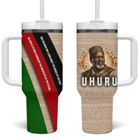 Jomo Kenyatta Tumbler With Handle Uhuru and Kenyan Heritage Quote Tribute - Wonder Print Shop