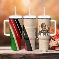 Jomo Kenyatta Tumbler With Handle Uhuru and Kenyan Heritage Quote Tribute - Wonder Print Shop