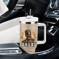 Jomo Kenyatta Tumbler With Handle Uhuru and Kenyan Heritage Quote Tribute - Wonder Print Shop