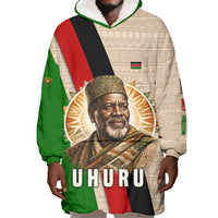 Jomo Kenyatta Wearable Blanket Hoodie Uhuru and Kenyan Heritage Quote Tribute - Wonder Print Shop