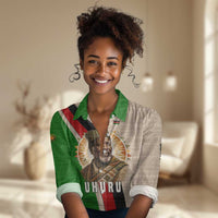 Jomo Kenyatta Women Casual Shirt Uhuru and Kenyan Heritage Quote Tribute - Wonder Print Shop