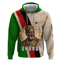 Jomo Kenyatta Zip Hoodie Uhuru and Kenyan Heritage Quote Tribute - Wonder Print Shop