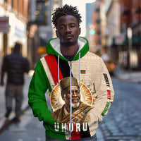 Jomo Kenyatta Zip Hoodie Uhuru and Kenyan Heritage Quote Tribute - Wonder Print Shop