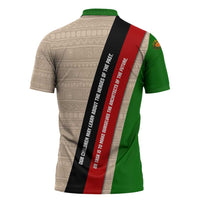 Jomo Kenyatta Zipper Polo Shirt Uhuru and Kenyan Heritage Quote Tribute - Wonder Print Shop