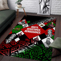 Jomo Kenyatta Area Rug with Roots Resistance Renaissance and Kenyan Patchwork Pattern Tribute - Wonder Print Shop
