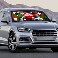 Jomo Kenyatta Auto Sun Shade with Roots Resistance Renaissance and Kenyan Patchwork Pattern Tribute - Wonder Print Shop