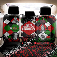 Jomo Kenyatta Back Car Seat Cover with Roots Resistance Renaissance and Kenyan Patchwork Pattern Tribute - Wonder Print Shop