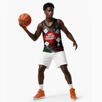 Jomo Kenyatta Basketball Jersey with Roots Resistance Renaissance and Kenyan Patchwork Pattern Tribute - Wonder Print Shop