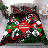 Jomo Kenyatta Bedding Set with Roots Resistance Renaissance and Kenyan Patchwork Pattern Tribute - Wonder Print Shop