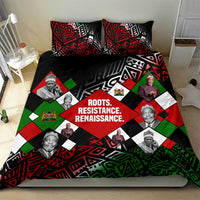 Jomo Kenyatta Bedding Set with Roots Resistance Renaissance and Kenyan Patchwork Pattern Tribute - Wonder Print Shop