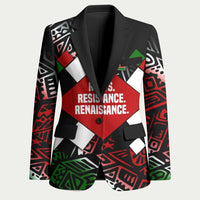 Jomo Kenyatta Blazer with Roots Resistance Renaissance and Kenyan Patchwork Pattern Tribute - Wonder Print Shop