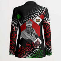 Jomo Kenyatta Blazer with Roots Resistance Renaissance and Kenyan Patchwork Pattern Tribute - Wonder Print Shop