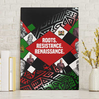 Jomo Kenyatta Canvas Wall Art with Roots Resistance Renaissance and Kenyan Patchwork Pattern Tribute - Wonder Print Shop