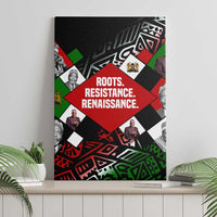 Jomo Kenyatta Canvas Wall Art with Roots Resistance Renaissance and Kenyan Patchwork Pattern Tribute - Wonder Print Shop