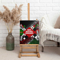 Jomo Kenyatta Canvas Wall Art with Roots Resistance Renaissance and Kenyan Patchwork Pattern Tribute - Wonder Print Shop