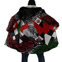 Jomo Kenyatta Cloak with Roots Resistance Renaissance and Kenyan Patchwork Pattern Tribute - Wonder Print Shop