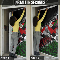 Jomo Kenyatta Door Cover with Roots Resistance Renaissance and Kenyan Patchwork Pattern Tribute - Wonder Print Shop