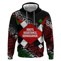 Jomo Kenyatta Hoodie with Roots Resistance Renaissance and Kenyan Patchwork Pattern Tribute - Wonder Print Shop