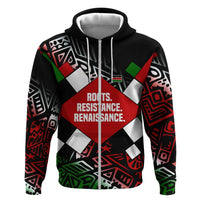 Jomo Kenyatta Hoodie with Roots Resistance Renaissance and Kenyan Patchwork Pattern Tribute - Wonder Print Shop