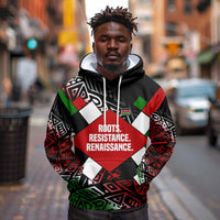 Jomo Kenyatta Hoodie with Roots Resistance Renaissance and Kenyan Patchwork Pattern Tribute - Wonder Print Shop