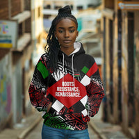 Jomo Kenyatta Hoodie with Roots Resistance Renaissance and Kenyan Patchwork Pattern Tribute - Wonder Print Shop