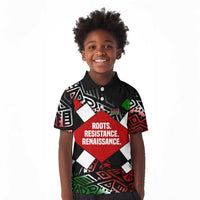 Jomo Kenyatta Kid Polo Shirt with Roots Resistance Renaissance and Kenyan Patchwork Pattern Tribute - Wonder Print Shop