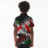 Jomo Kenyatta Kid Polo Shirt with Roots Resistance Renaissance and Kenyan Patchwork Pattern Tribute - Wonder Print Shop