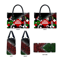 Jomo Kenyatta Leather Bag with Roots Resistance Renaissance and Kenyan Patchwork Pattern Tribute - Wonder Print Shop