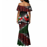 Jomo Kenyatta Mermaid Dress with Roots Resistance Renaissance and Kenyan Patchwork Pattern Tribute - Wonder Print Shop