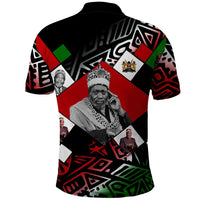 Jomo Kenyatta Polo Shirt with Roots Resistance Renaissance and Kenyan Patchwork Pattern Tribute - Wonder Print Shop