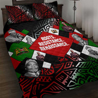 Jomo Kenyatta Quilt Bed Set with Roots Resistance Renaissance and Kenyan Patchwork Pattern Tribute - Wonder Print Shop