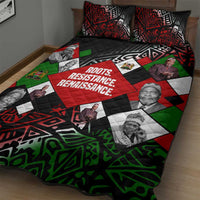 Jomo Kenyatta Quilt Bed Set with Roots Resistance Renaissance and Kenyan Patchwork Pattern Tribute - Wonder Print Shop