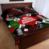 Jomo Kenyatta Quilt Bed Set with Roots Resistance Renaissance and Kenyan Patchwork Pattern Tribute - Wonder Print Shop