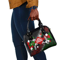 Jomo Kenyatta Shoulder Handbag with Roots Resistance Renaissance and Kenyan Patchwork Pattern Tribute - Wonder Print Shop