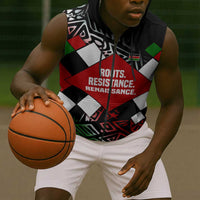 Jomo Kenyatta Sleeveless Zip Hoodie with Roots Resistance Renaissance and Kenyan Patchwork Pattern Tribute - Wonder Print Shop