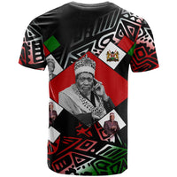 Jomo Kenyatta T shirt with Roots Resistance Renaissance and Kenyan Patchwork Pattern Tribute - Wonder Print Shop