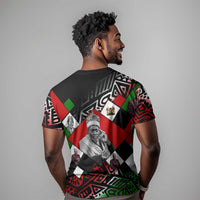 Jomo Kenyatta T shirt with Roots Resistance Renaissance and Kenyan Patchwork Pattern Tribute - Wonder Print Shop