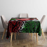 Jomo Kenyatta Tablecloth with Roots Resistance Renaissance and Kenyan Patchwork Pattern Tribute - Wonder Print Shop