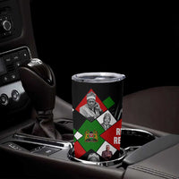 Jomo Kenyatta Tumbler Cup with Roots Resistance Renaissance and Kenyan Patchwork Pattern Tribute - Wonder Print Shop