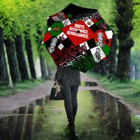 Jomo Kenyatta Umbrella with Roots Resistance Renaissance and Kenyan Patchwork Pattern Tribute - Wonder Print Shop