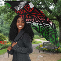 Jomo Kenyatta Umbrella with Roots Resistance Renaissance and Kenyan Patchwork Pattern Tribute - Wonder Print Shop