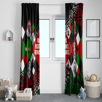 Jomo Kenyatta Window Curtain with Roots Resistance Renaissance and Kenyan Patchwork Pattern Tribute - Wonder Print Shop