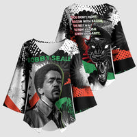 Bobby Seale Kimono Sleeve Blouse Black Panther Artwork Solidarity Quote Revolutionary Civil Rights Tribute - Wonder Print Shop