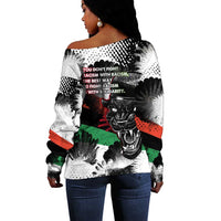 Bobby Seale Off Shoulder Sweater Black Panther Artwork Solidarity Quote Revolutionary Civil Rights Tribute - Wonder Print Shop