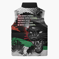 Bobby Seale Sleeveless Puffer Jacket Black Panther Artwork Solidarity Quote Revolutionary Civil Rights Tribute - Wonder Print Shop