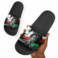 Bobby Seale Slide Sandals Black Panther Artwork Solidarity Quote Revolutionary Civil Rights Tribute - Wonder Print Shop