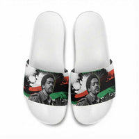 Bobby Seale Slide Sandals Black Panther Artwork Solidarity Quote Revolutionary Civil Rights Tribute - Wonder Print Shop