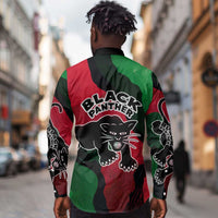 Bobby Seale Long Sleeve Button Shirt Black Panther Logo Revolutionary Civil Rights Movement Tribute - Wonder Print Shop