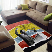 Bobby Seale Area Rug Torn Paper Collage Design Solidarity Quote Powerful Speech Artwork Civil Rights - Wonder Print Shop